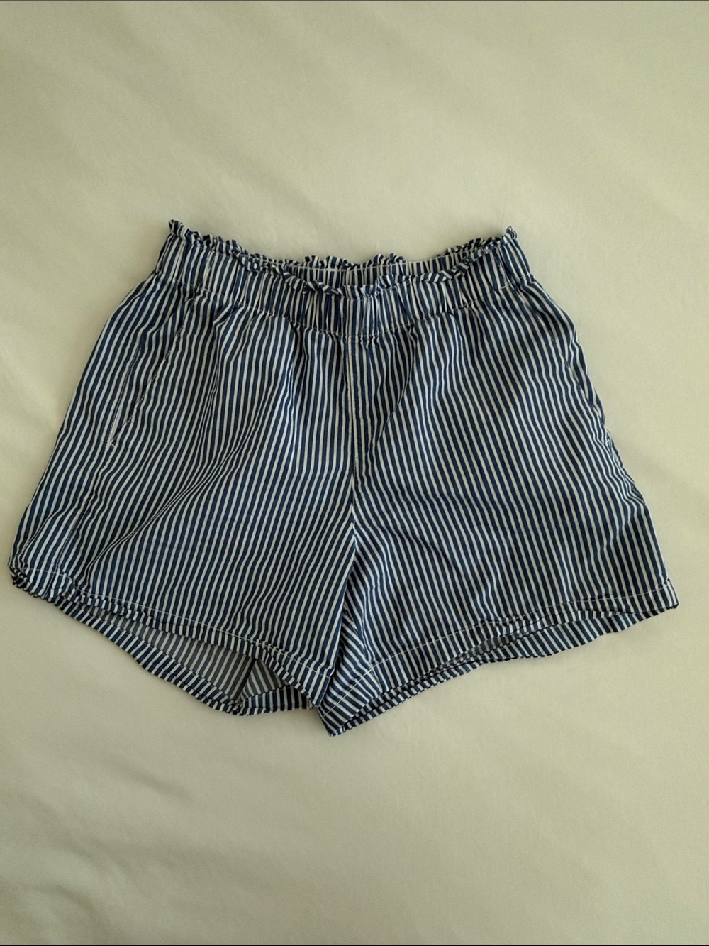 Old Navy Navy and White Striped High-Waist Women's Shorts